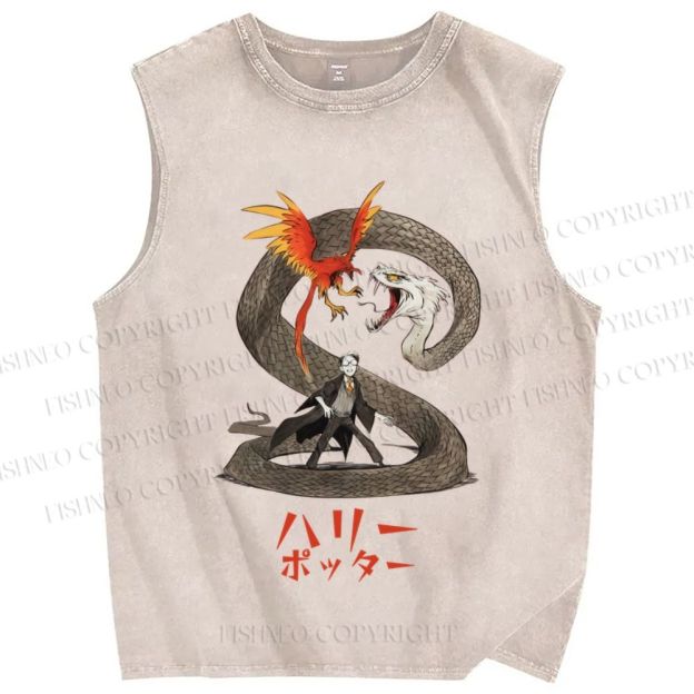 Unisex Harry Potter Printed Washed Tank Top
