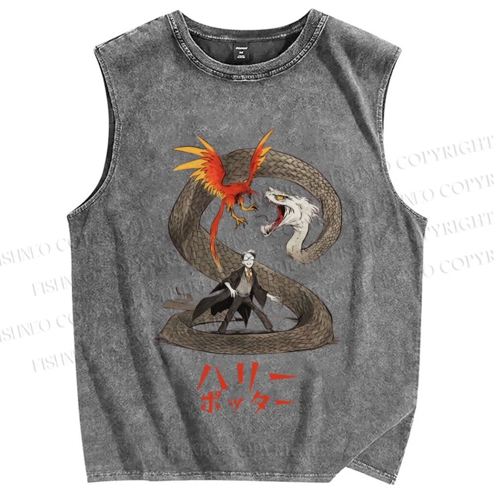 Unisex Harry Potter Printed Washed Tank Top
