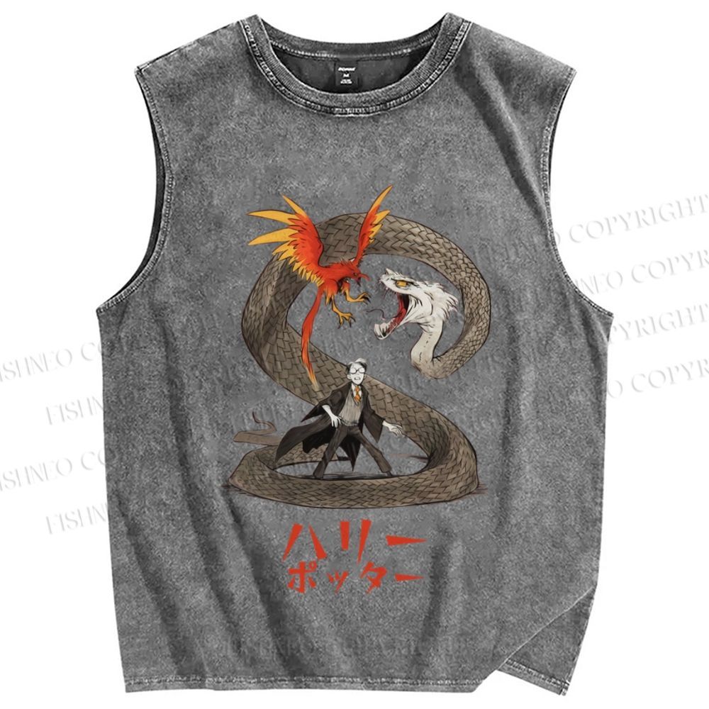 Unisex Harry Potter Printed Washed Tank Top