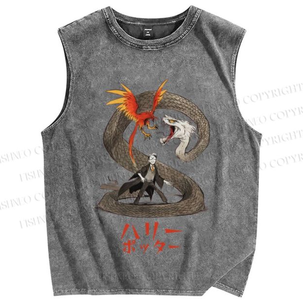 Unisex Harry Potter Printed Washed Tank Top