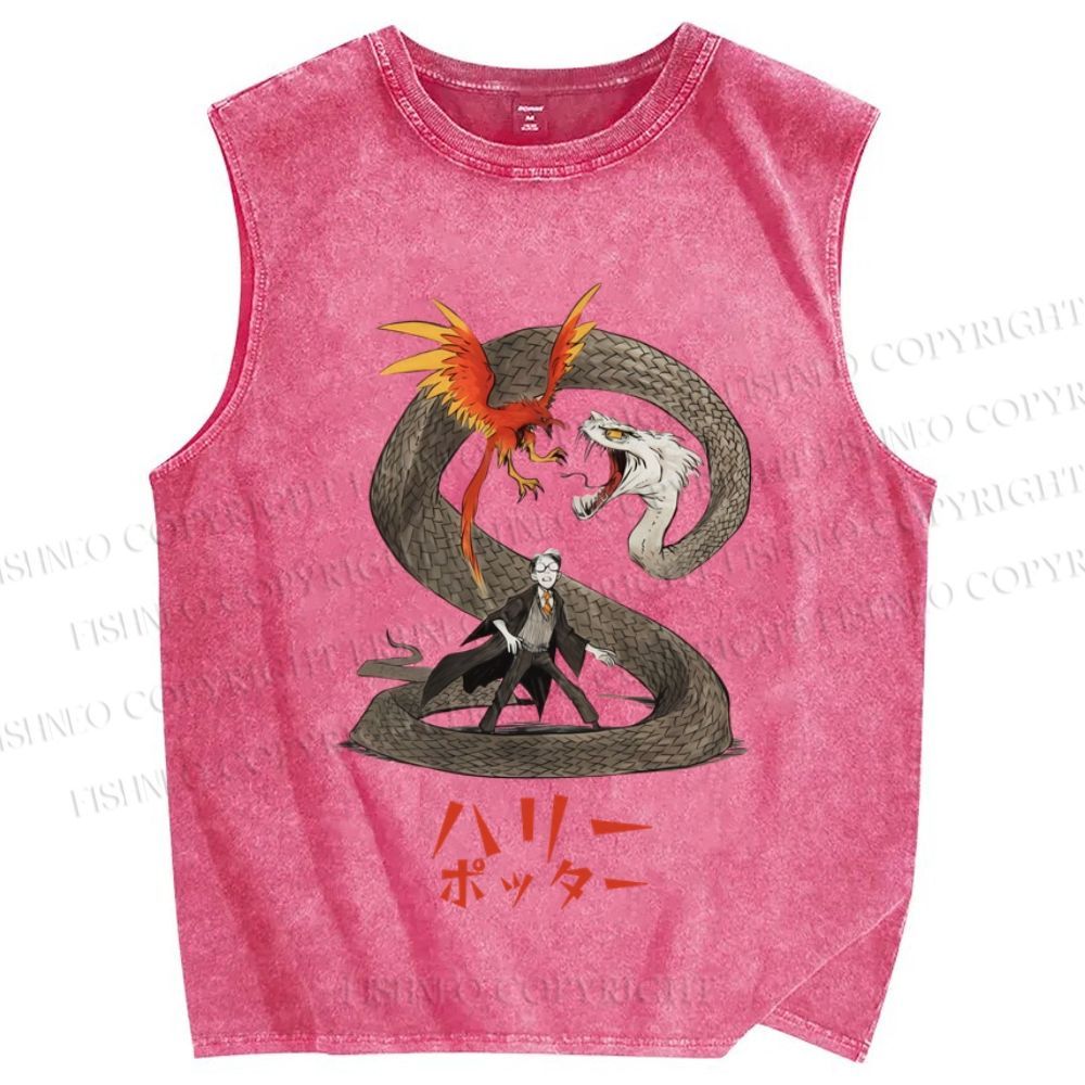 Unisex Harry Potter Printed Washed Tank Top