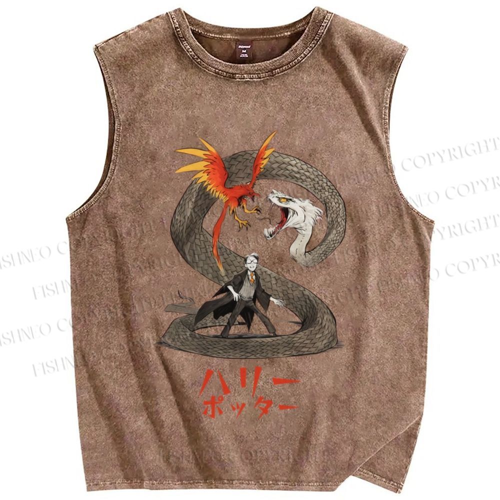Unisex Harry Potter Printed Washed Tank Top