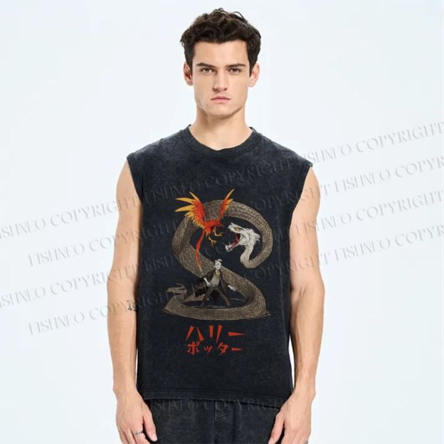 Unisex Harry Potter Printed Washed Tank Top