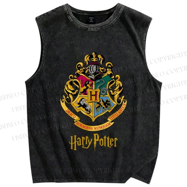 Unisex Harry Potter Printed Washed Tank Top