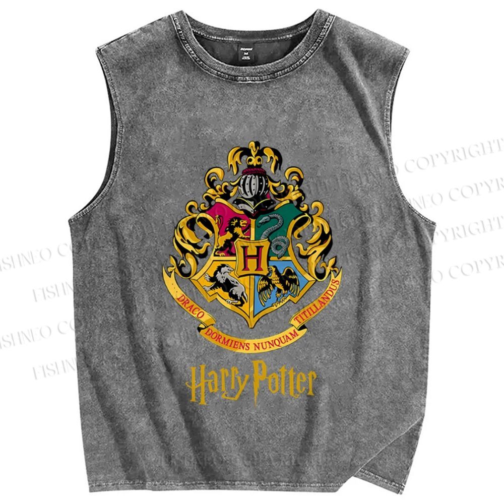Unisex Harry Potter Printed Washed Tank Top