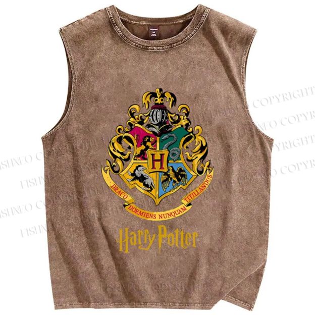 Unisex Harry Potter Printed Washed Tank Top