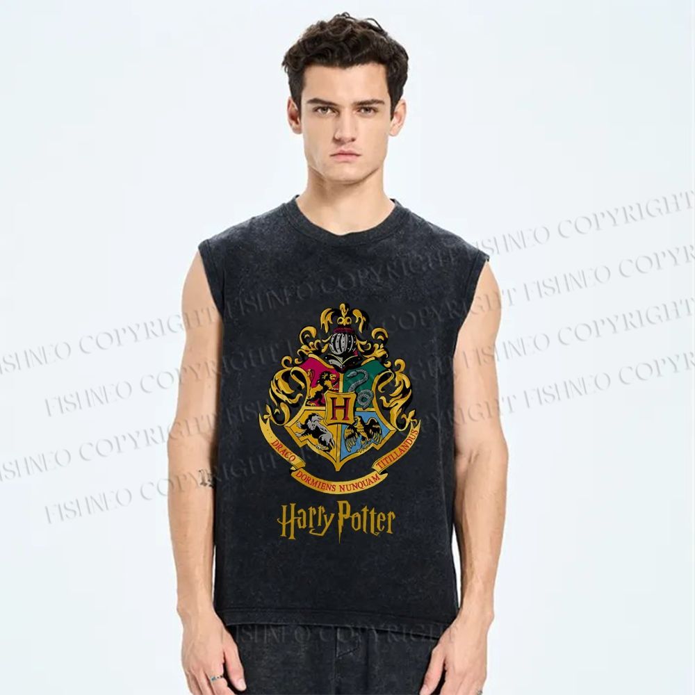 Unisex Harry Potter Printed Washed Tank Top