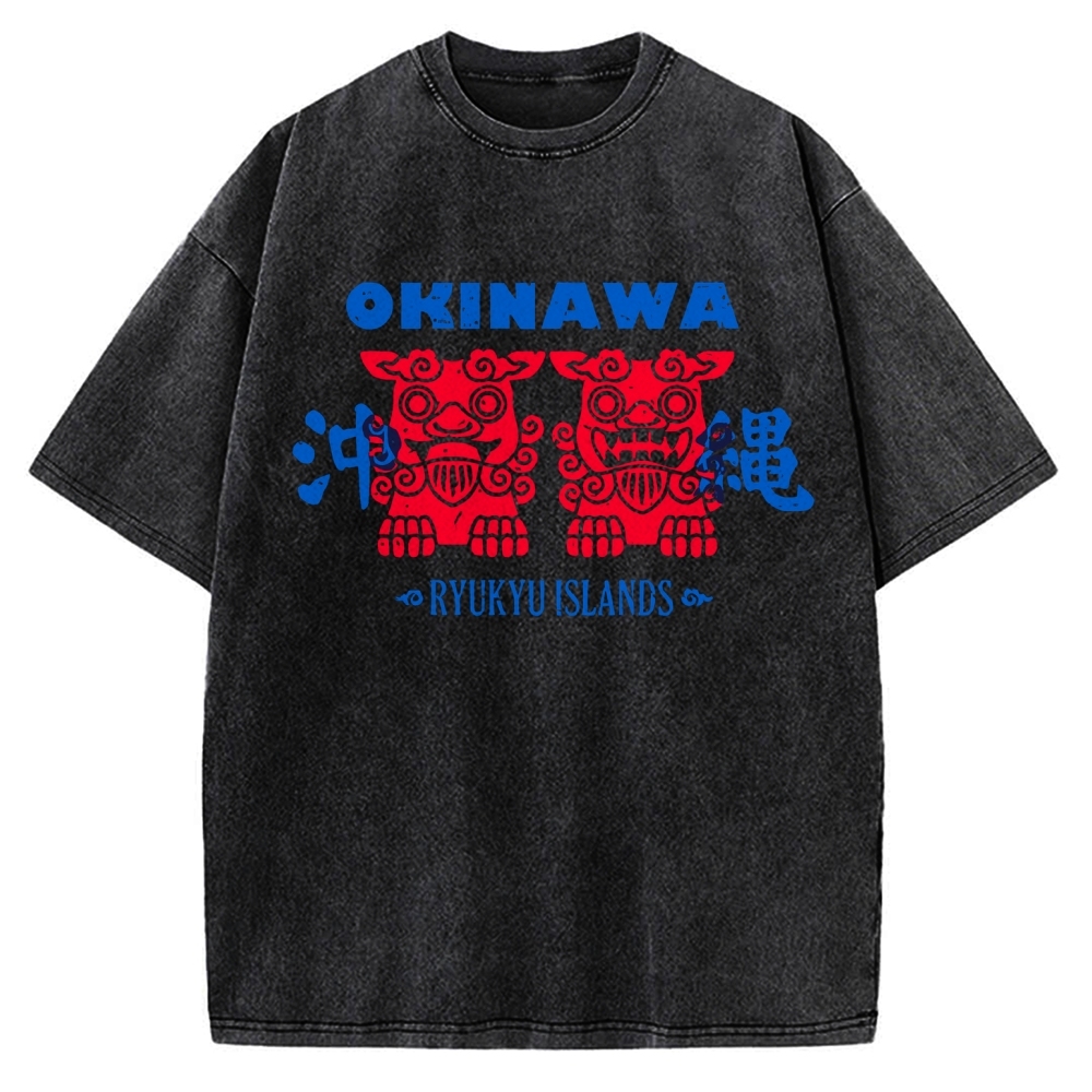 Okinawa Mascot Vintage Washed T-shirt