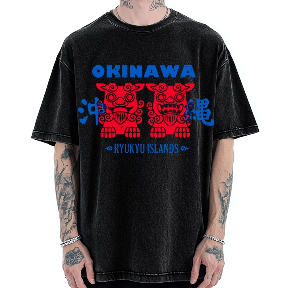 Okinawa Mascot Vintage Washed T-shirt