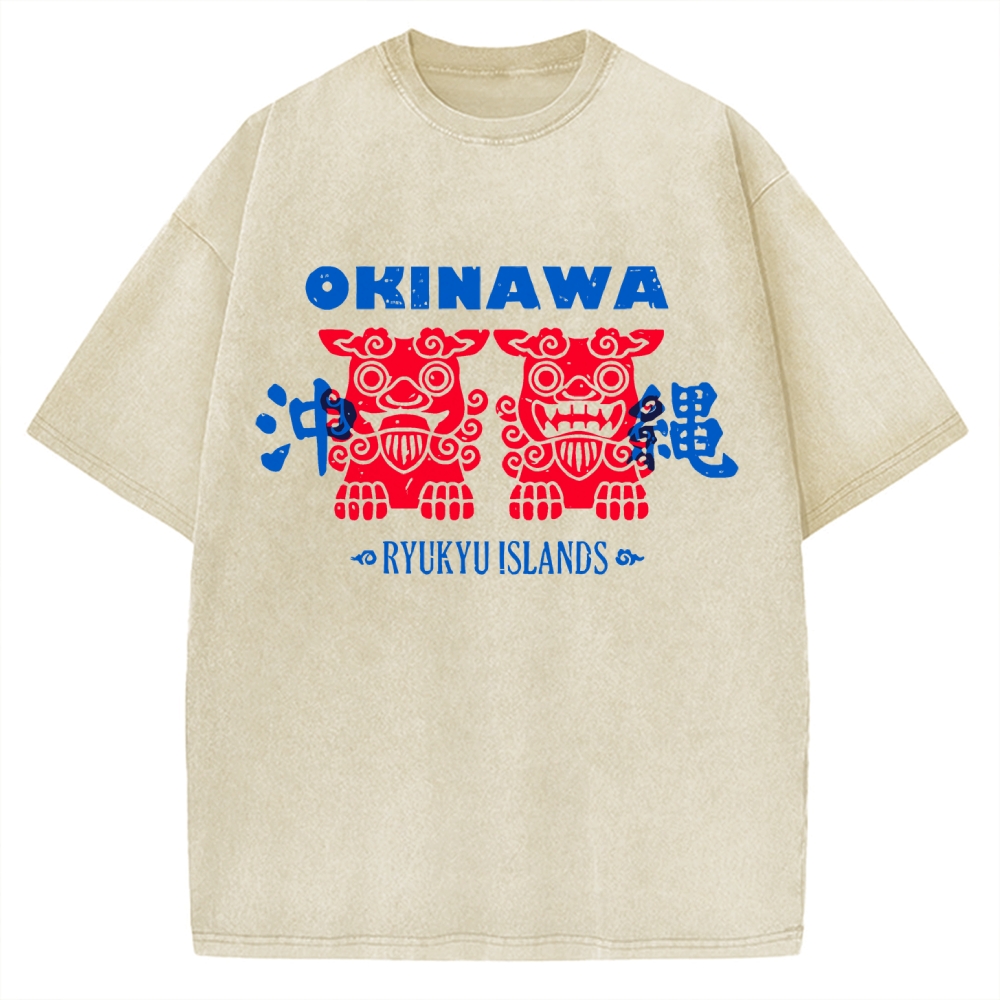 Okinawa Mascot Vintage Washed T-shirt