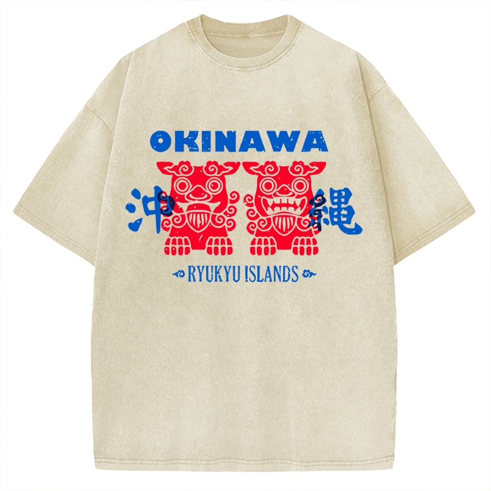 Okinawa Mascot Vintage Washed T-shirt