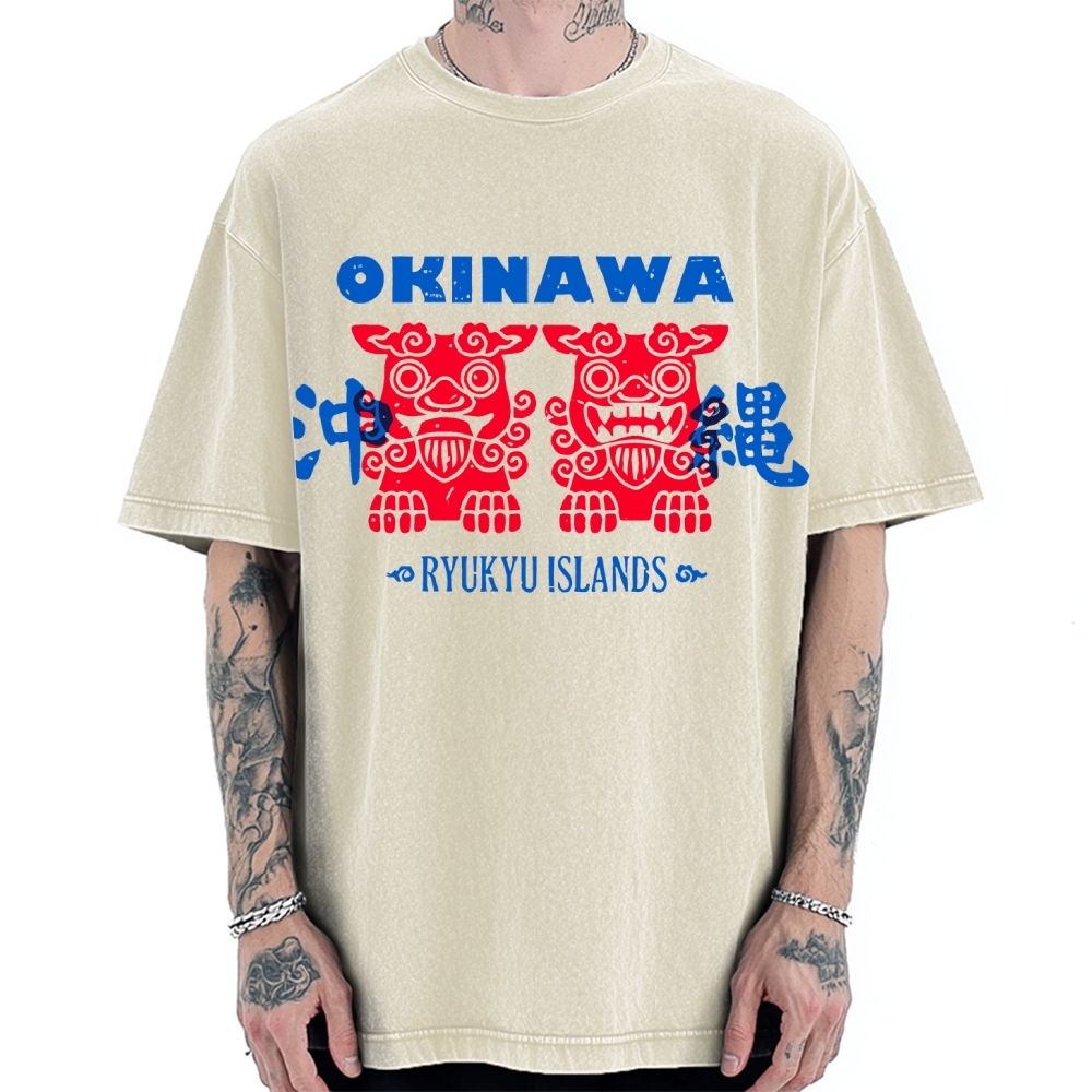 Okinawa Mascot Vintage Washed T-shirt