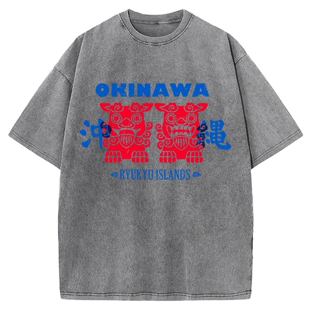 Okinawa Mascot Vintage Washed T-shirt