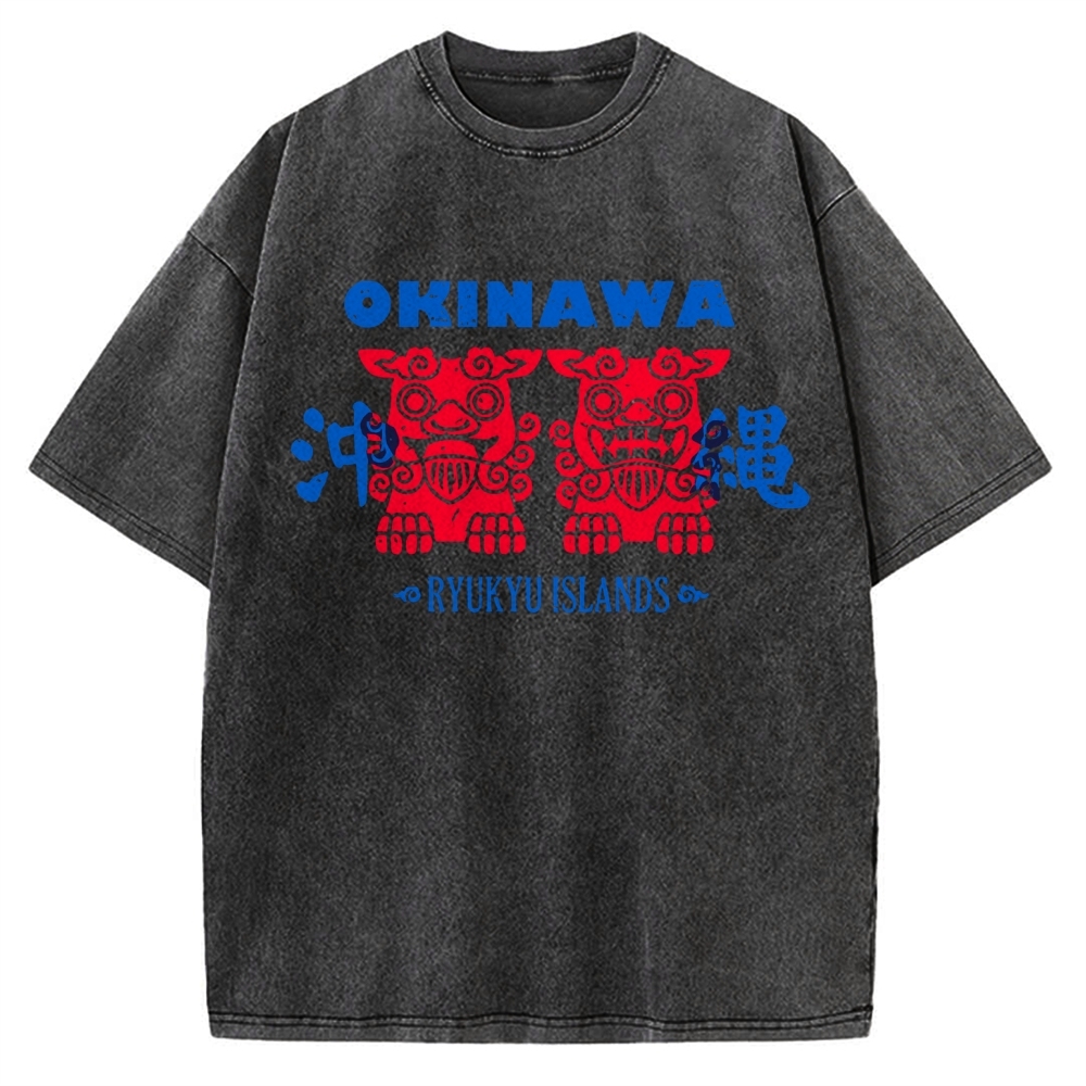 Okinawa Mascot Vintage Washed T-shirt
