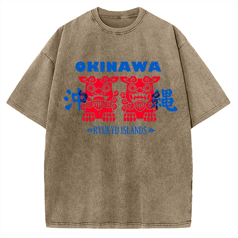 Okinawa Mascot Vintage Washed T-shirt