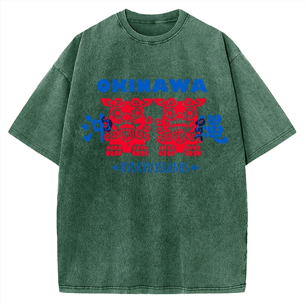 Okinawa Mascot Vintage Washed T-shirt