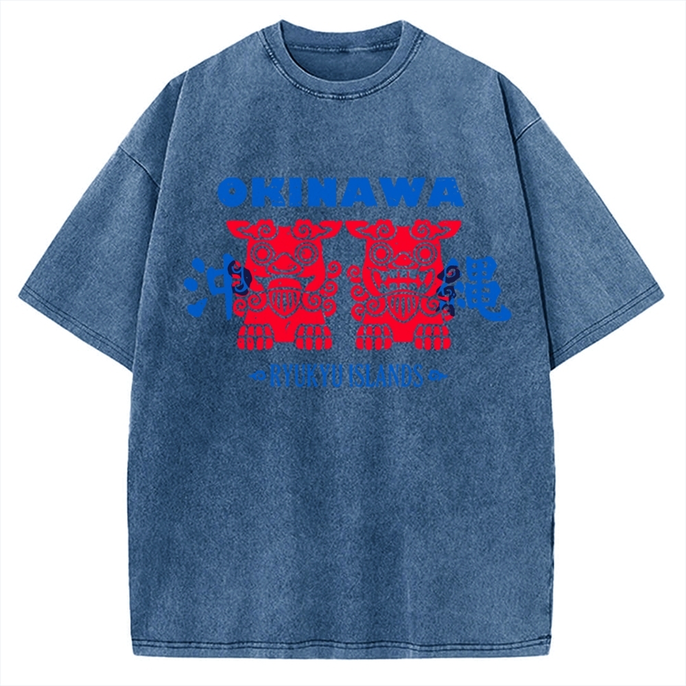 Okinawa Mascot Vintage Washed T-shirt