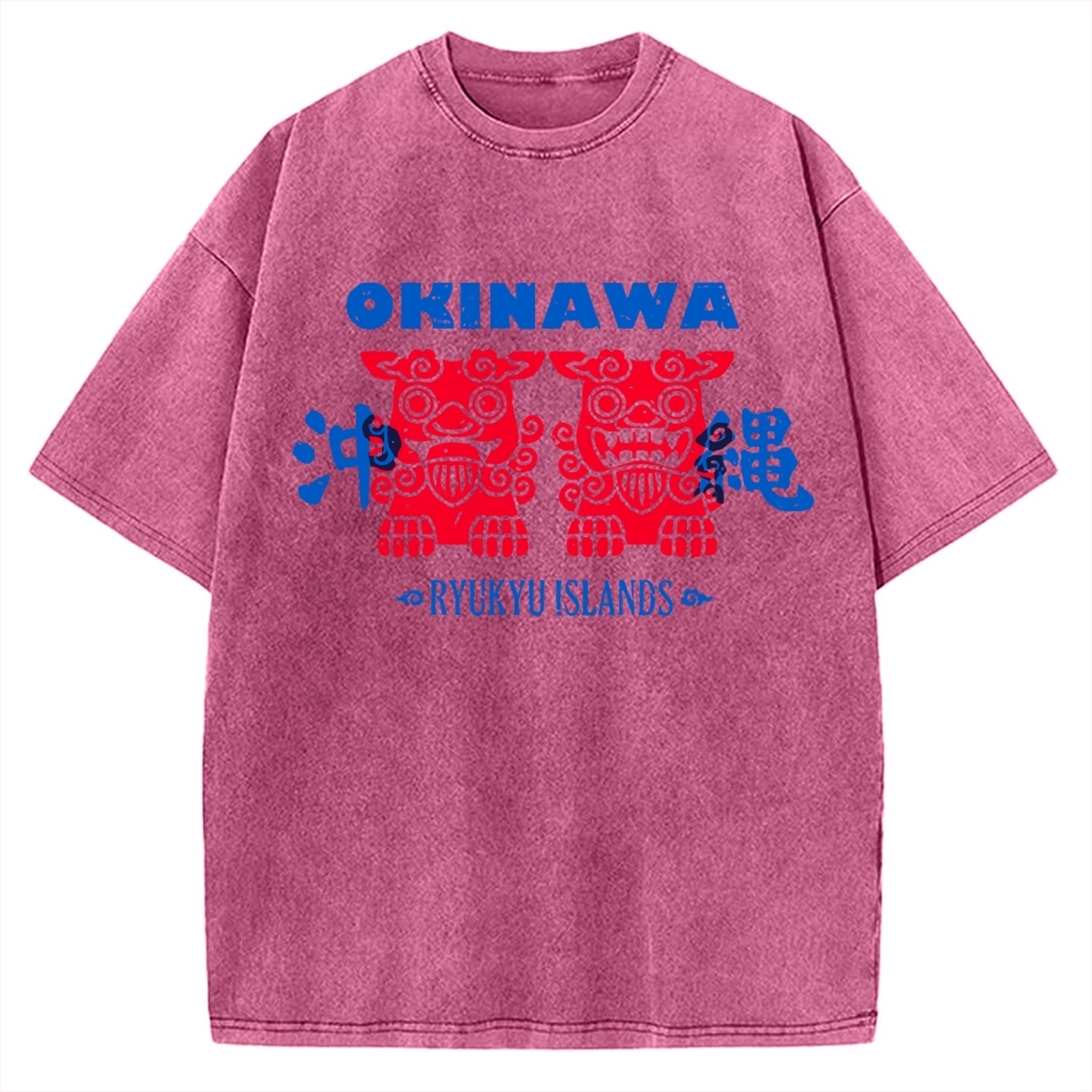 Okinawa Mascot Vintage Washed T-shirt