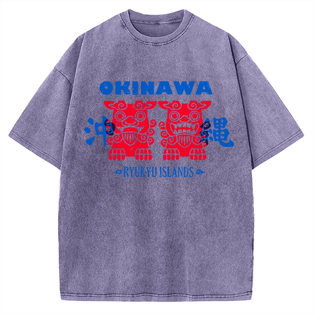 Okinawa Mascot Vintage Washed T-shirt