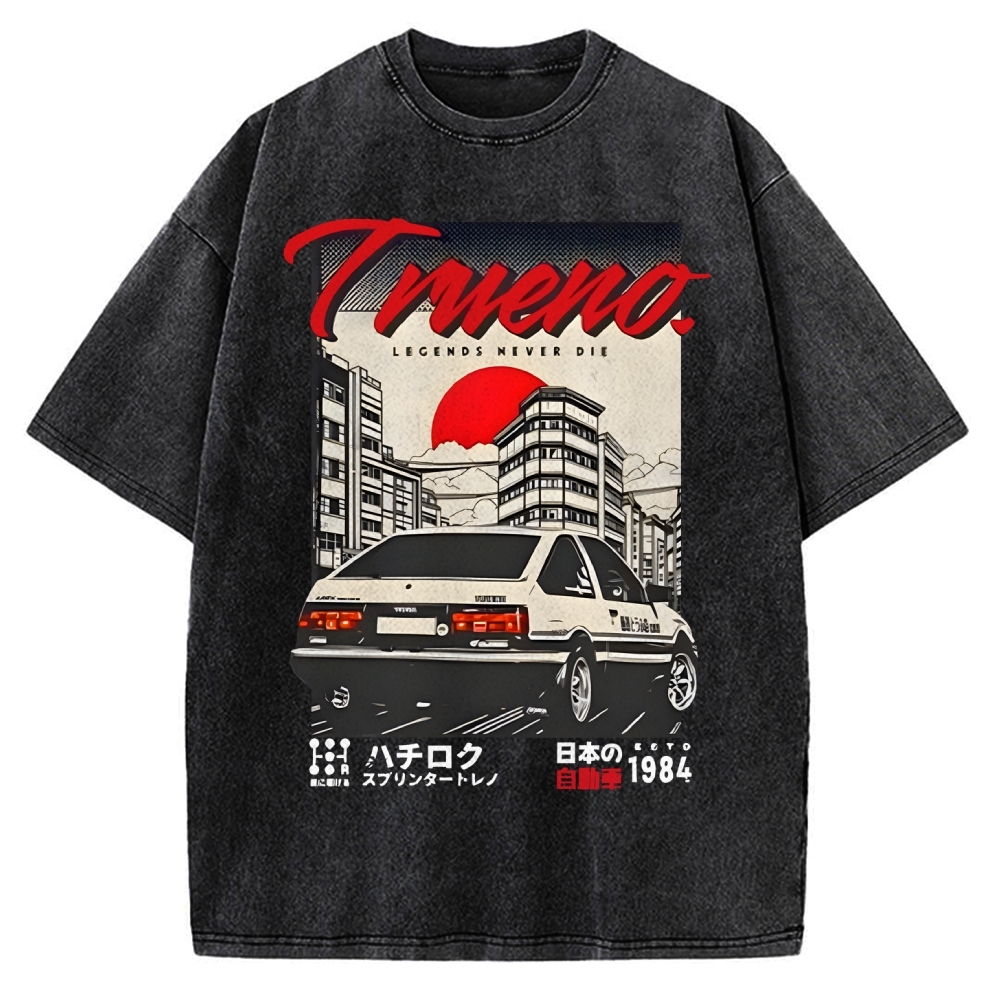 Retro Japanese Car Funny Vintage Washed T-shirt
