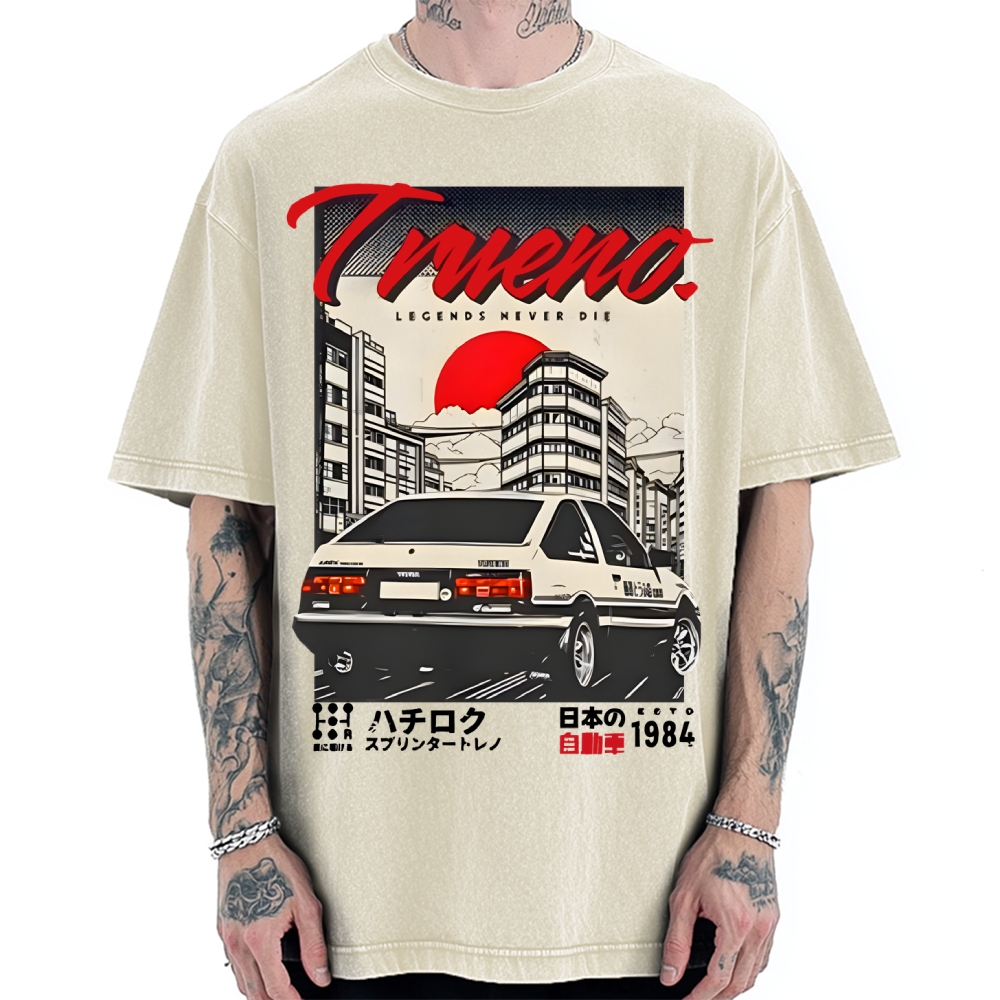 Retro Japanese Car Funny Vintage Washed T-shirt