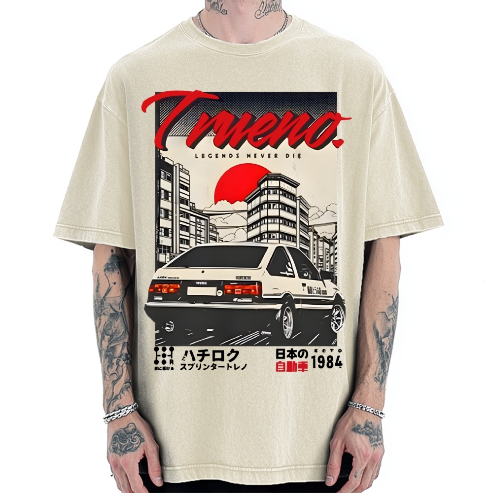 Retro Japanese Car Funny Vintage Washed T-shirt