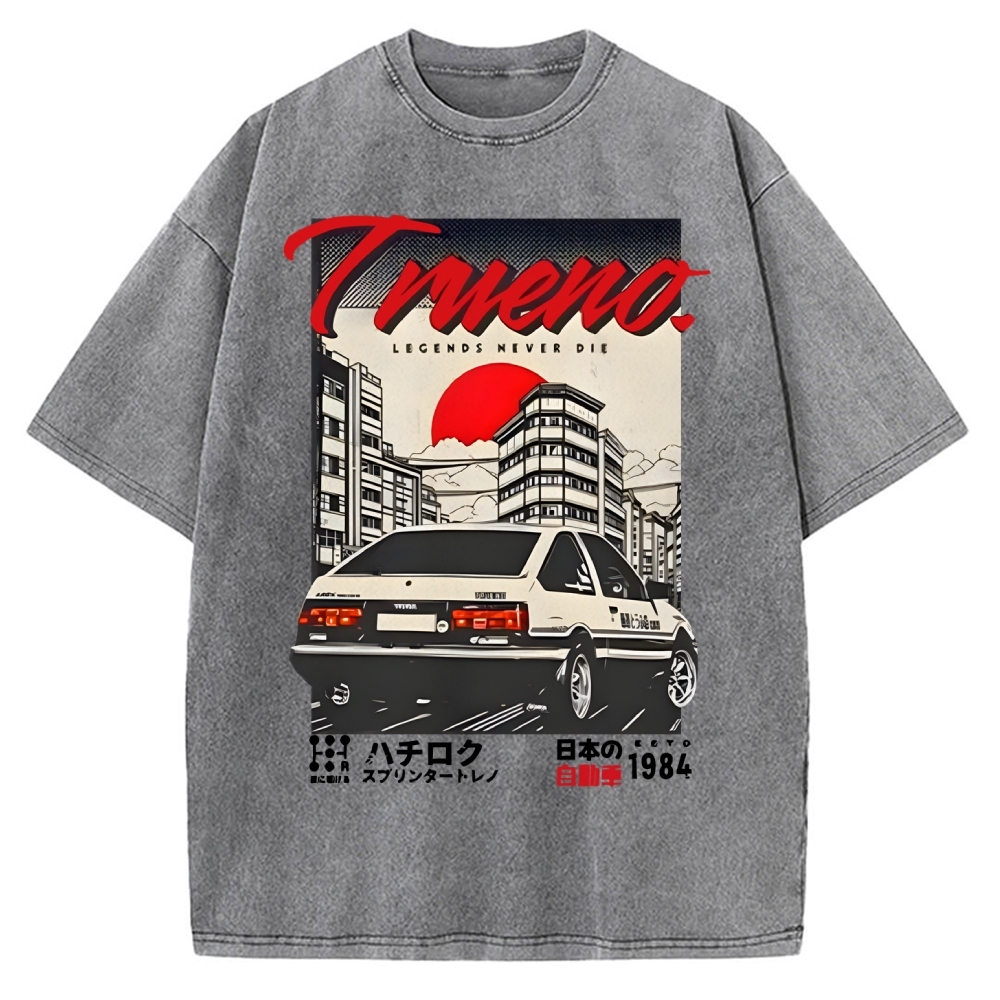 Retro Japanese Car Funny Vintage Washed T-shirt
