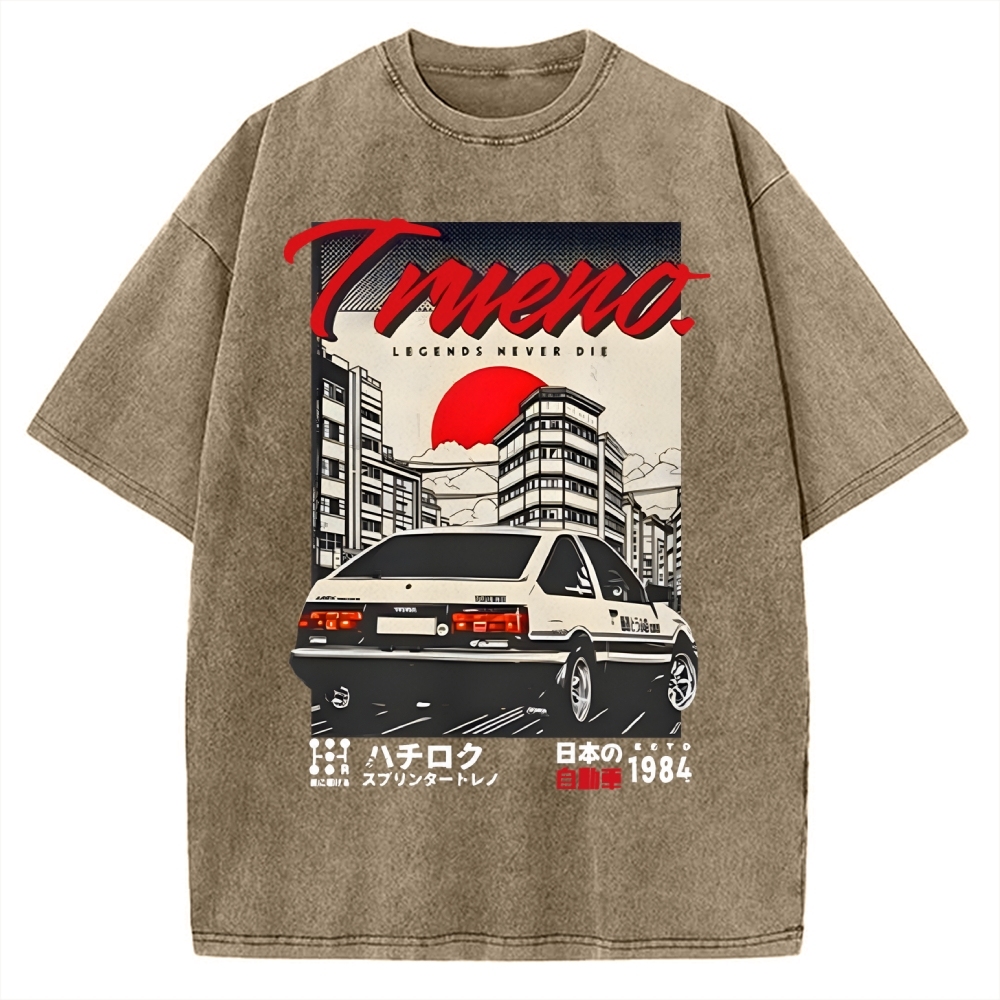 Retro Japanese Car Funny Vintage Washed T-shirt
