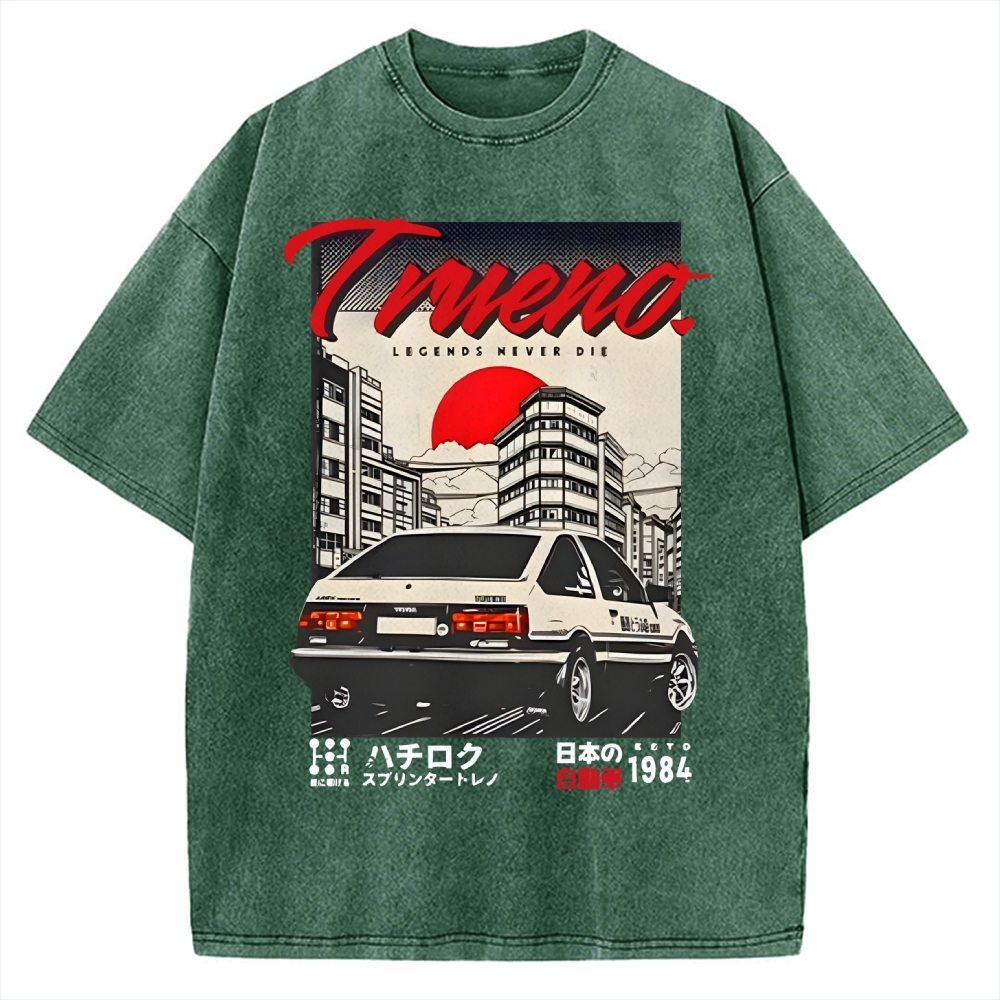 Retro Japanese Car Funny Vintage Washed T-shirt