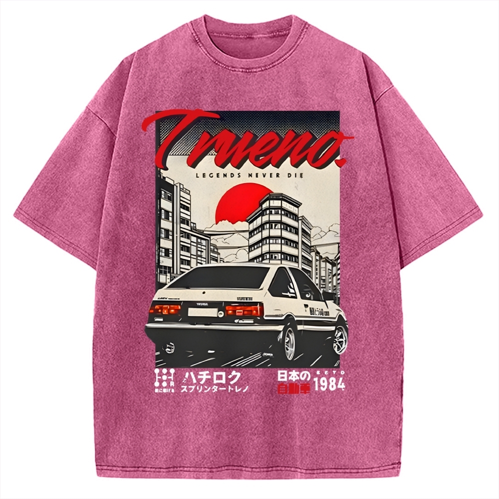 Retro Japanese Car Funny Vintage Washed T-shirt