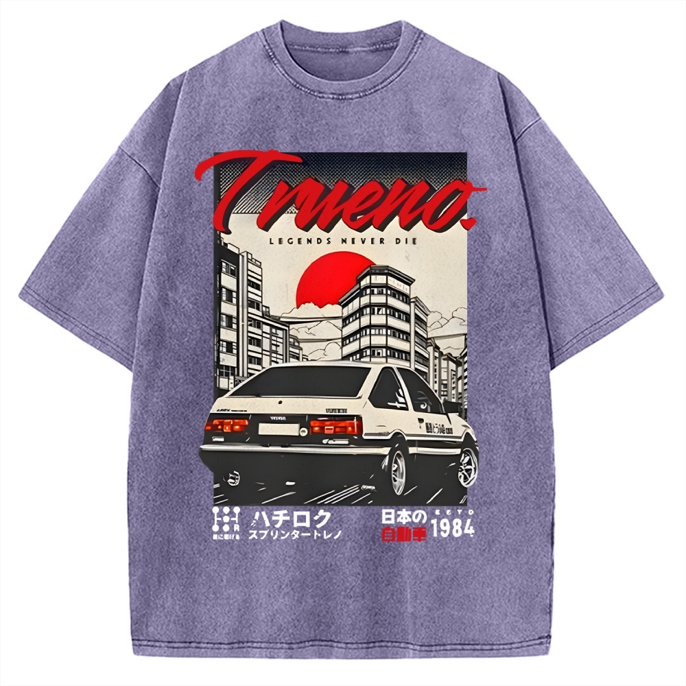 Retro Japanese Car Funny Vintage Washed T-shirt