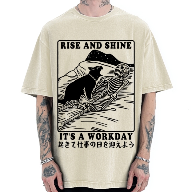 Rise And Shine It's A Workday Vintage Washed T-shirt