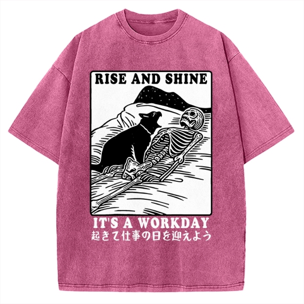 Rise And Shine It's A Workday Vintage Washed T-shirt