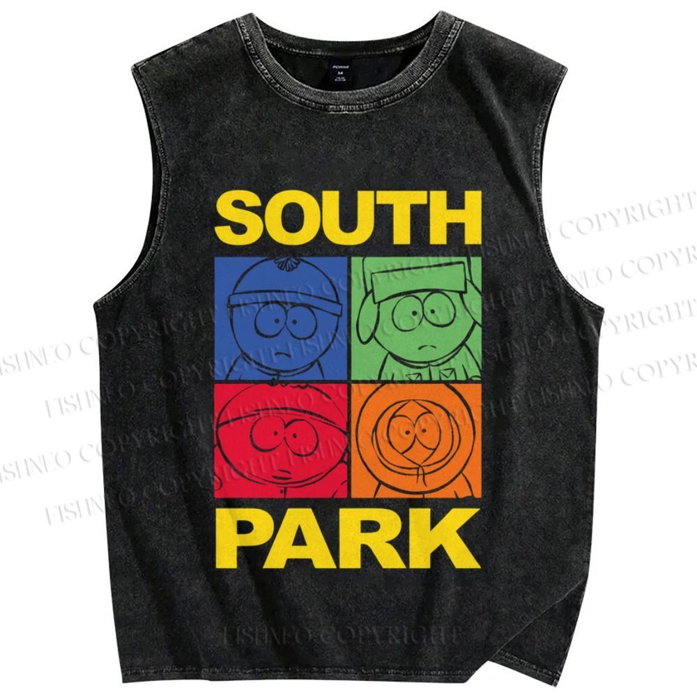 Unisex South Park Printed Washed Tank Top