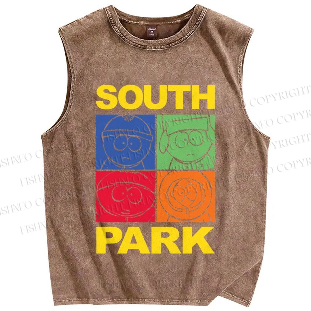 Unisex South Park Printed Washed Tank Top