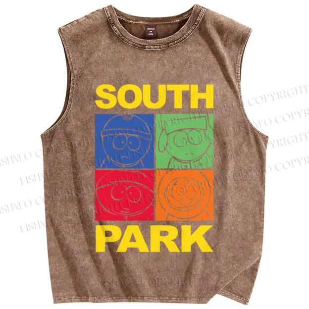 Unisex South Park Printed Washed Tank Top