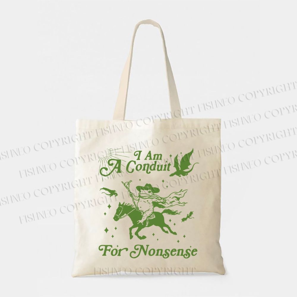 Vintage Frog I am a Conduit For Nonsense Tote Bag