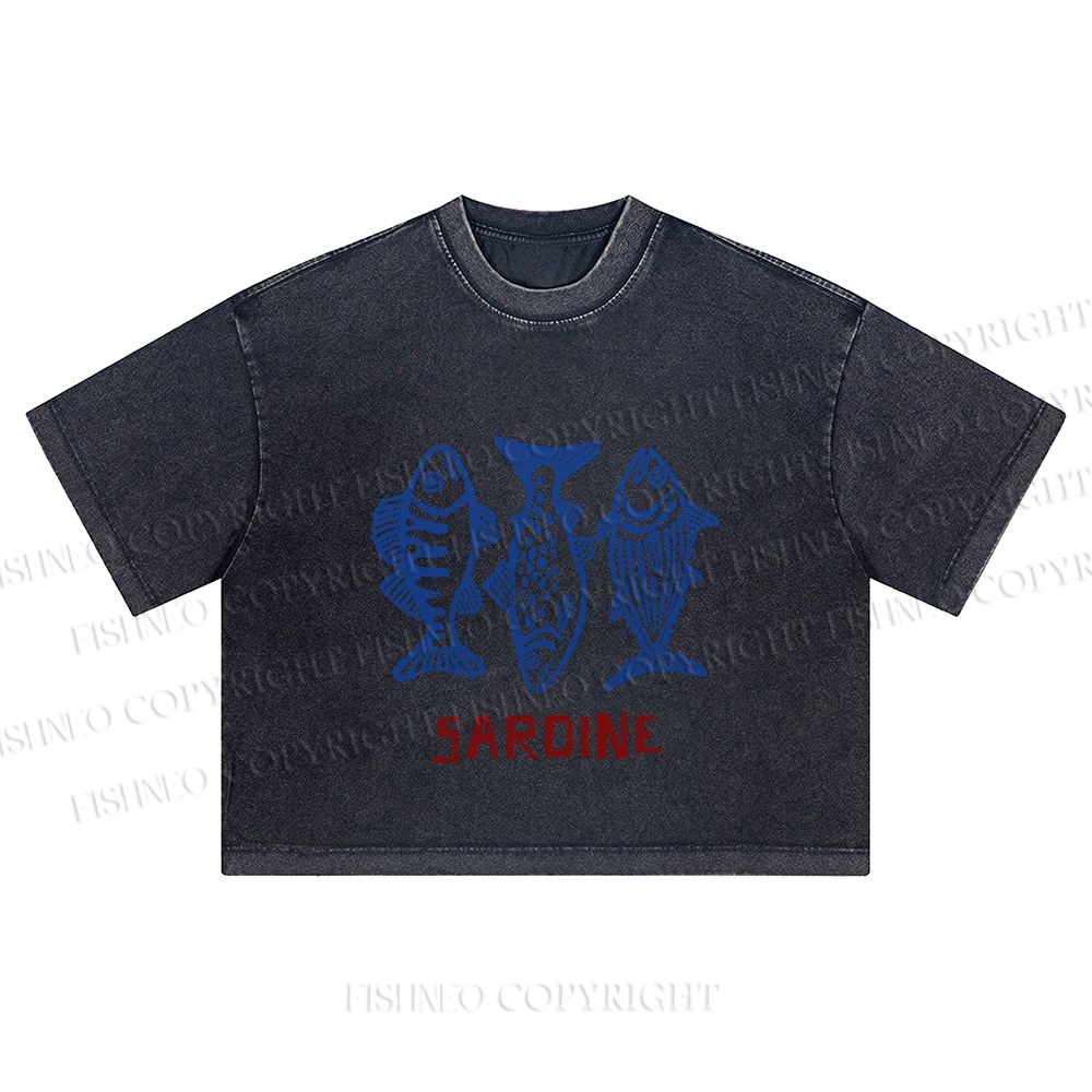 Vintage Sardine Washed Cropped T-Shirt