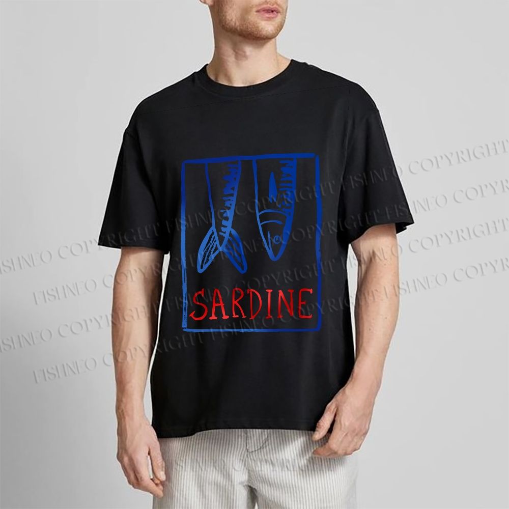 Unisex Vintage Sardine Fish In Box Classic Cotton T-shirt