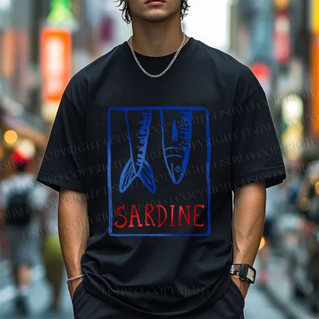 Unisex Vintage Sardine Fish In Box Classic Cotton T-shirt