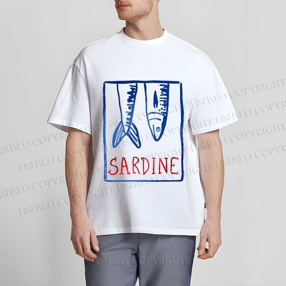Unisex Vintage Sardine Fish In Box Classic Cotton T-shirt