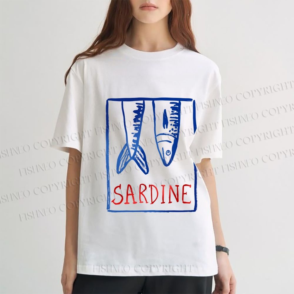 Unisex Vintage Sardine Fish In Box Classic Cotton T-shirt