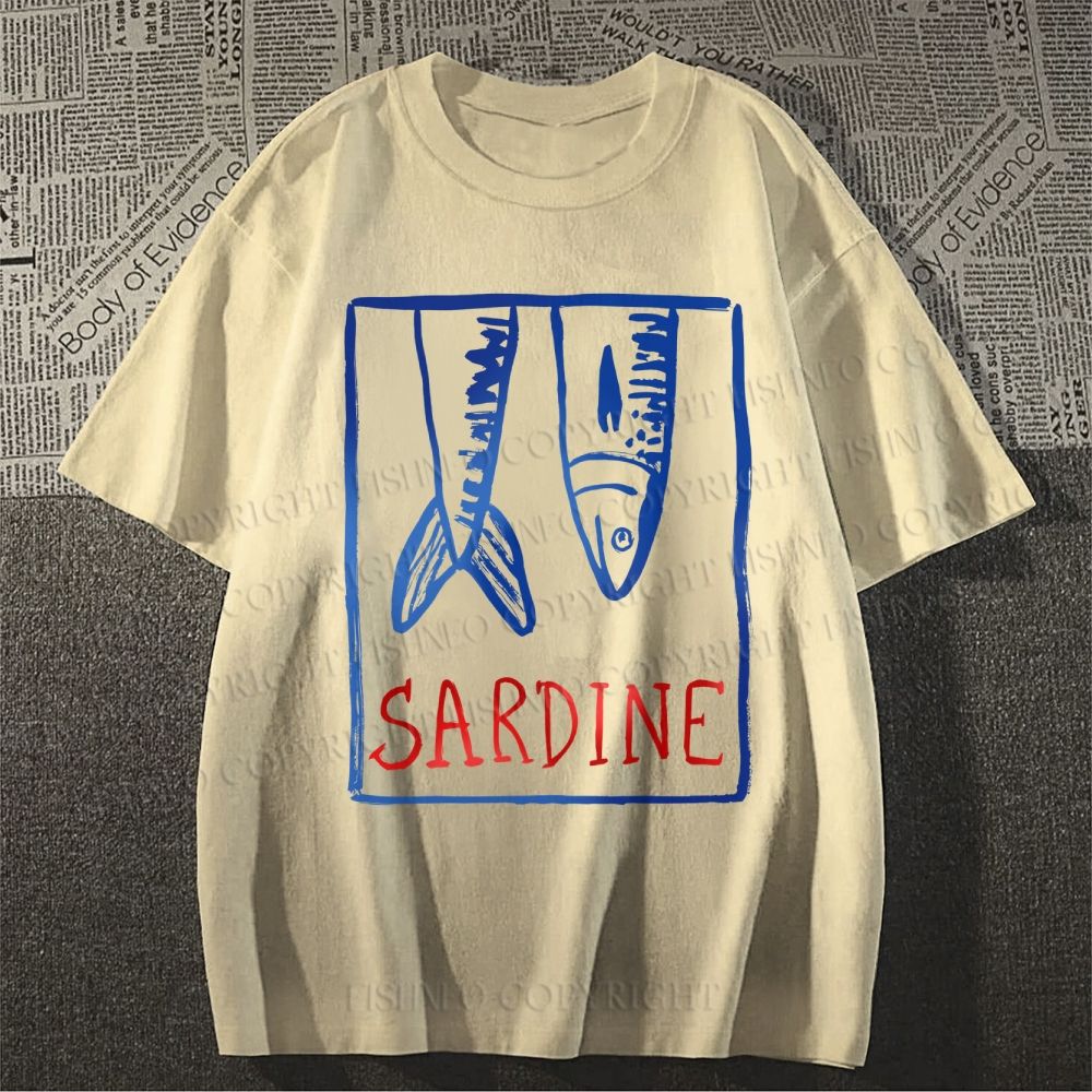 Unisex Vintage Sardine Fish In Box Classic Cotton T-shirt