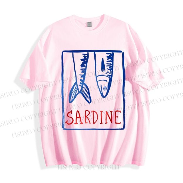 Unisex Vintage Sardine Fish In Box Classic Cotton T-shirt