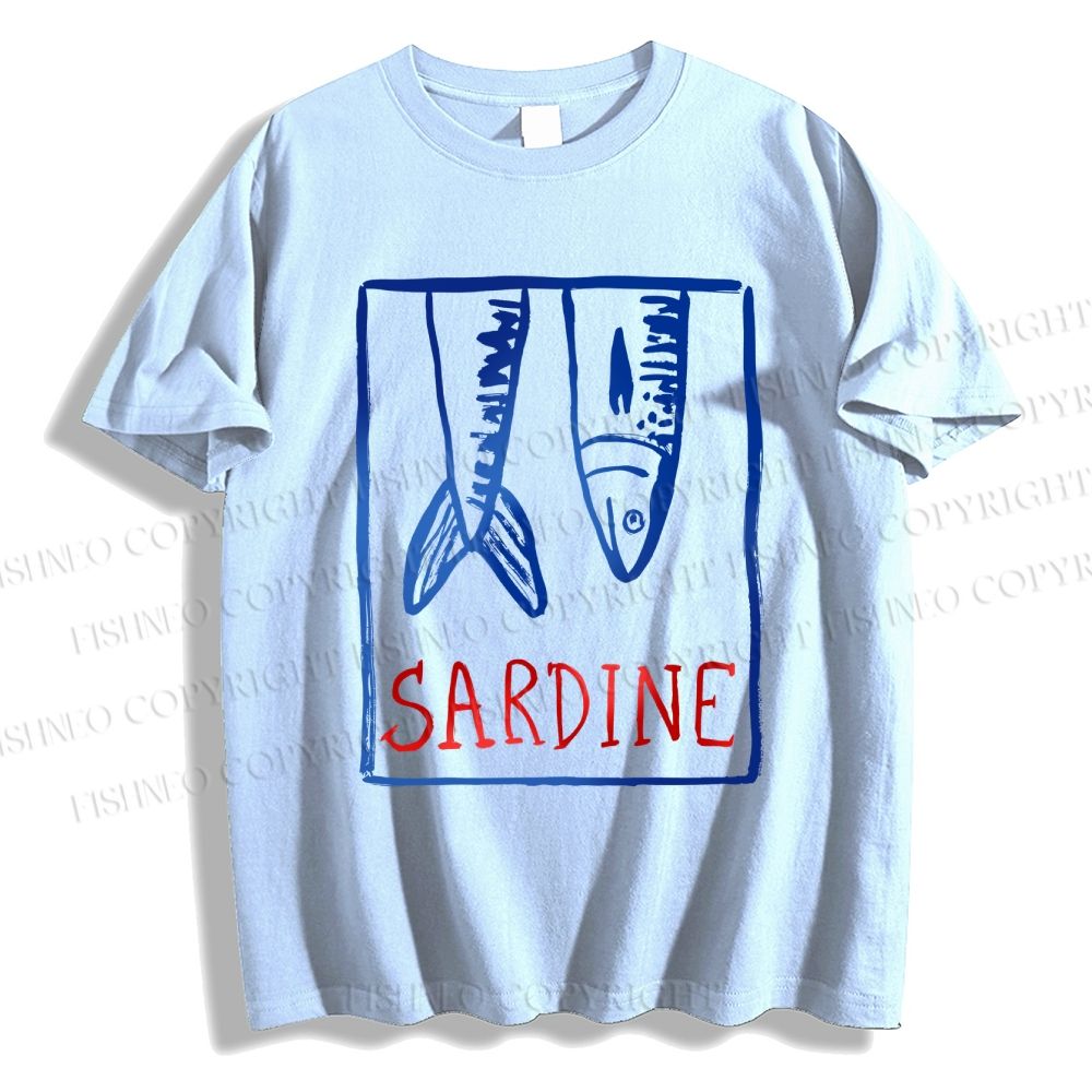 Unisex Vintage Sardine Fish In Box Classic Cotton T-shirt