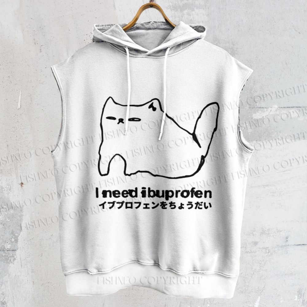 Unisex Printed Sleeveless Hoodie