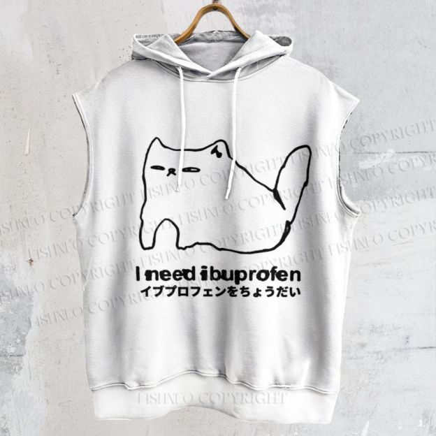 Unisex Printed Sleeveless Hoodie