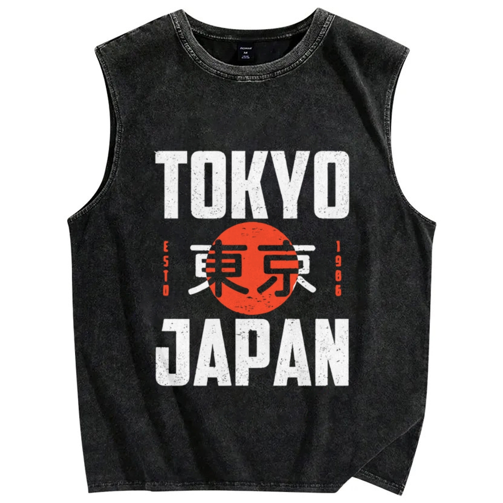 Tokyo Japan 1986 Vintage Distressed Washed Tank Top
