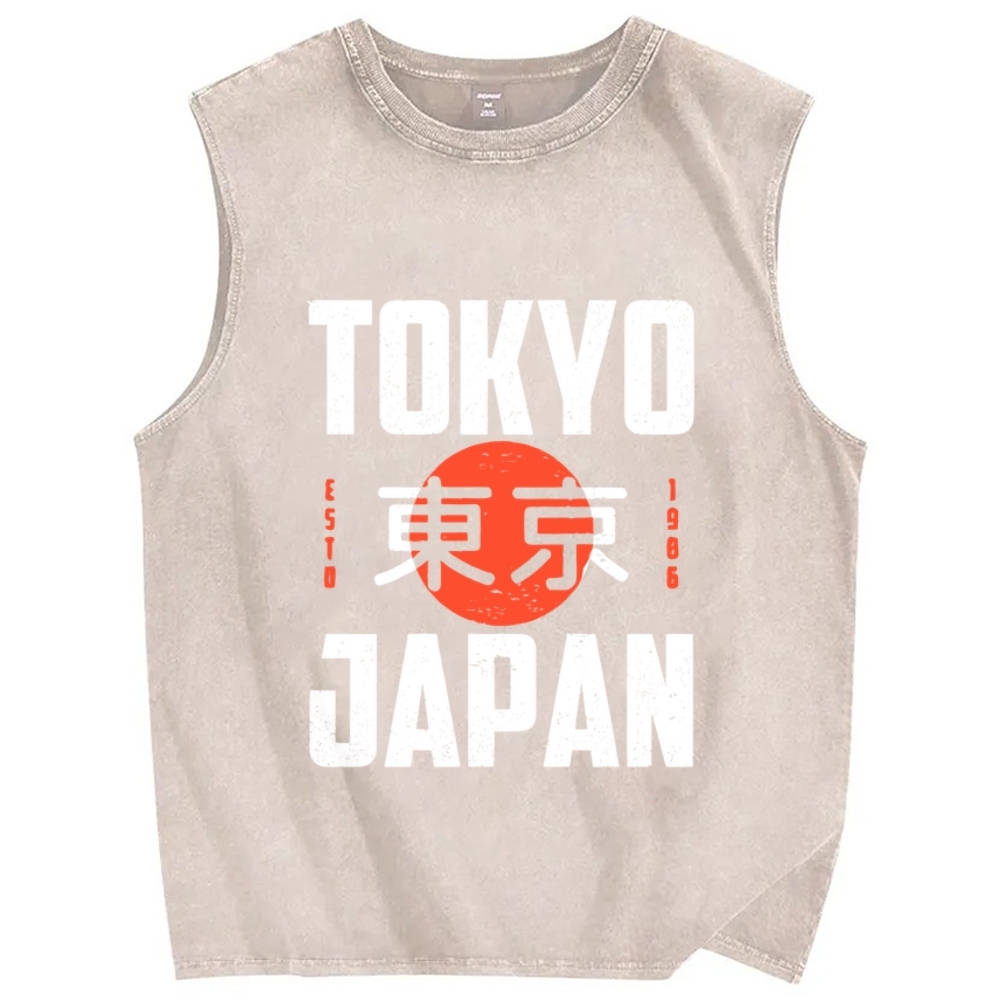 Tokyo Japan 1986 Vintage Distressed Washed Tank Top
