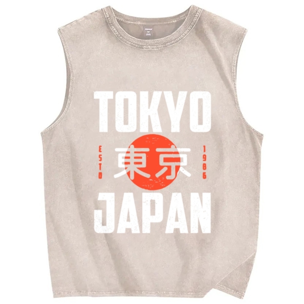 Tokyo Japan 1986 Vintage Distressed Washed Tank Top